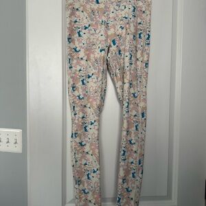 Fabletics Splatter Print Leggings - Pink and Blue